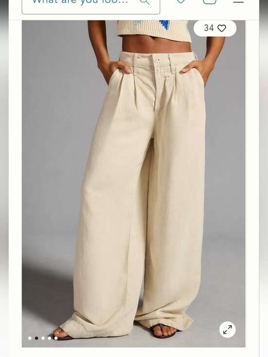 MOTHER Pants - Mother Cream Wide-Leg Trousers, Size 30